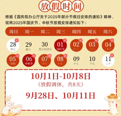 2025年國慶中秋雙節(jié)通知